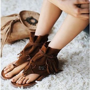 Free people Averra boot sandals brown suede